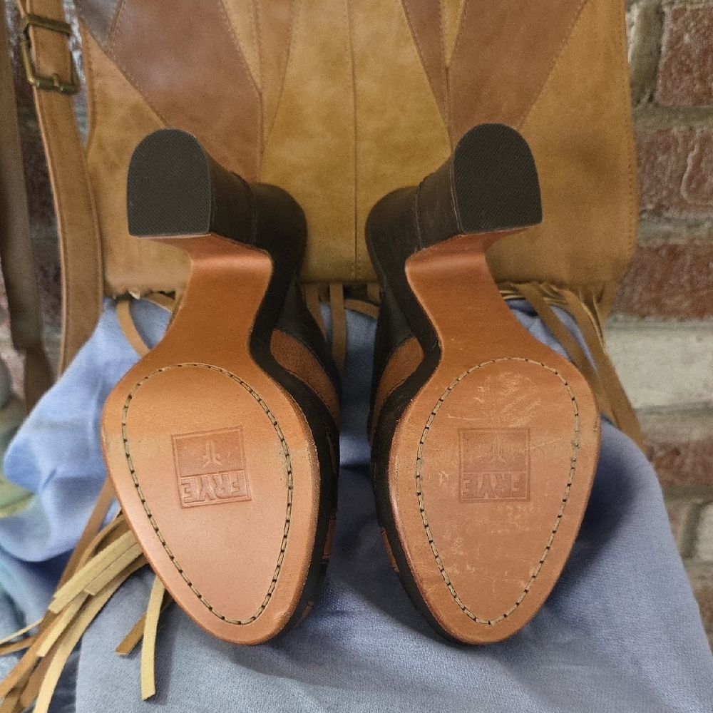 Frye Brown and Black Leather Mules - Picture 14 of 17